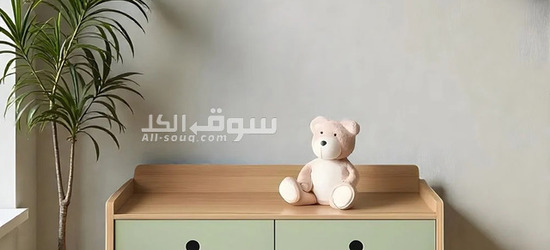 Mint Angled Kids Storage Cabinet